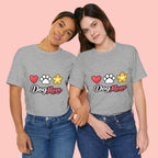 Dog Mom T-Shirt – Heart, Paw & Flower Graphic Tee
