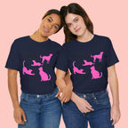Paws Over People Tee — Pink Cats & Dogs Graphic T-Shirt