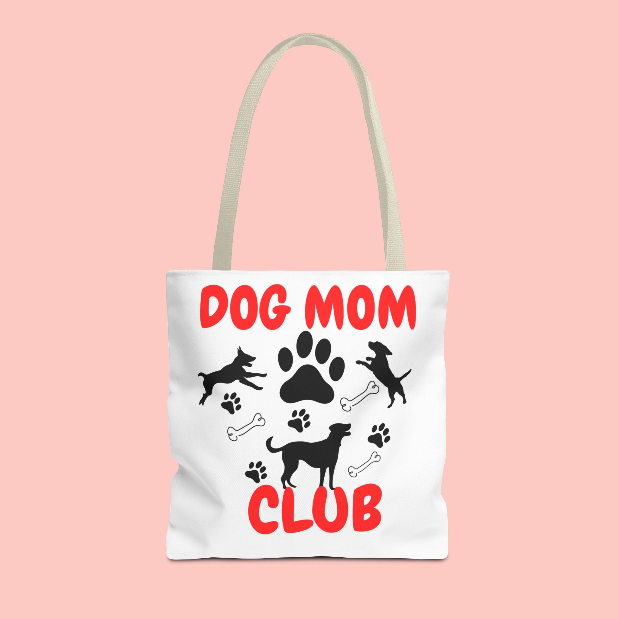 Dog Mom Club Tote Bag – Cute Paw Print Canvas Tote for Dog Lovers