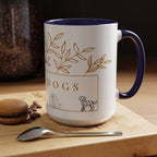 I Love Dogs Accent Coffee Mug — Gold Leaf Dog Lover Ceramic Mug (11oz & 15oz)