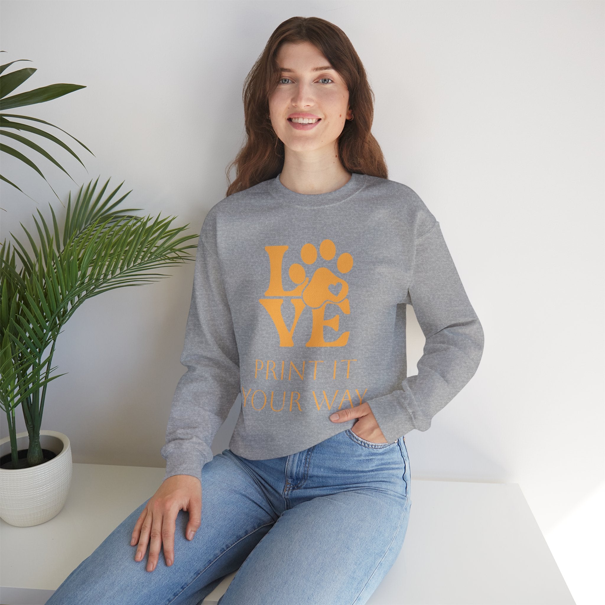 Love Paw Crewneck Sweatshirt — Pet Lover Graphic Sweatshirt