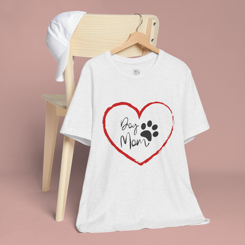 Dog Mom Heart Paw T‑Shirt