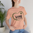 Dog Mom Love T-Shirt — "LOVE Proud Dog Mom" Heart Paw Tee