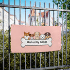 United By Bones Dog Banner — Pink Vinyl Pet Rescue Sign