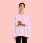 Enjoy the Morning Dog Crewneck Sweatshirt — Sunrise Labrador Graphic