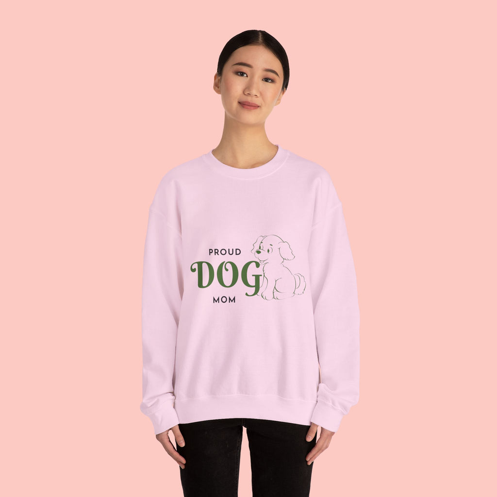 Proud Dog Mom Sweatshirt – Cute Dog Outline Crewneck for Pet Lovers