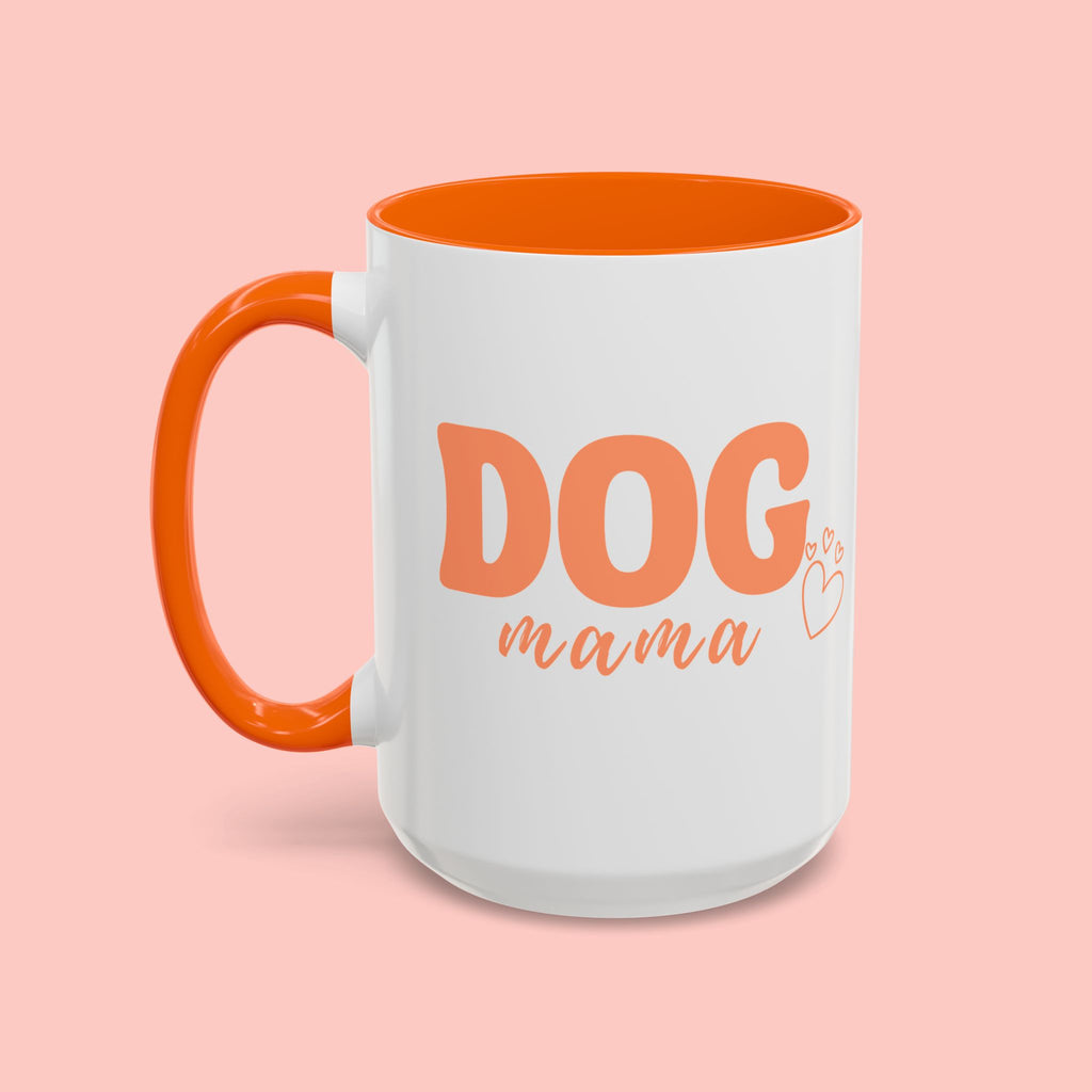 Dog Mama Coffee Mug — Cute Heart Accent Ceramic Mug (11/15 oz)