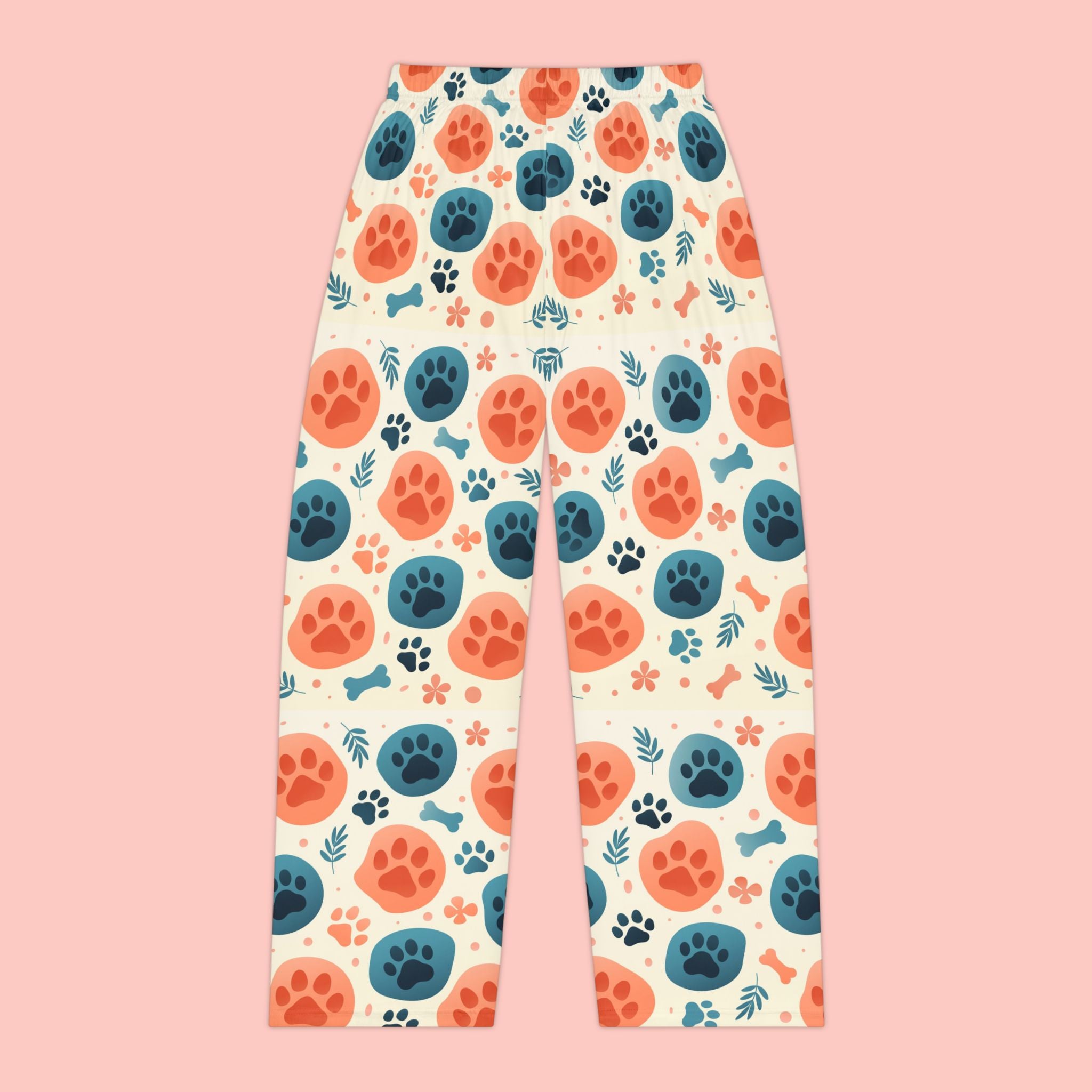 Paw Print Women's Pajama Pants — Cute Colorful Pet Pattern Lounge Pants