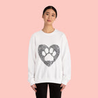 Fingerprint Heart Crewneck Sweatshirt — Panda Paw Love Graphic