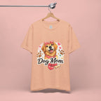 Dog Mom T-Shirt – Cute Golden Retriever Design with Hearts & Paw Prints
