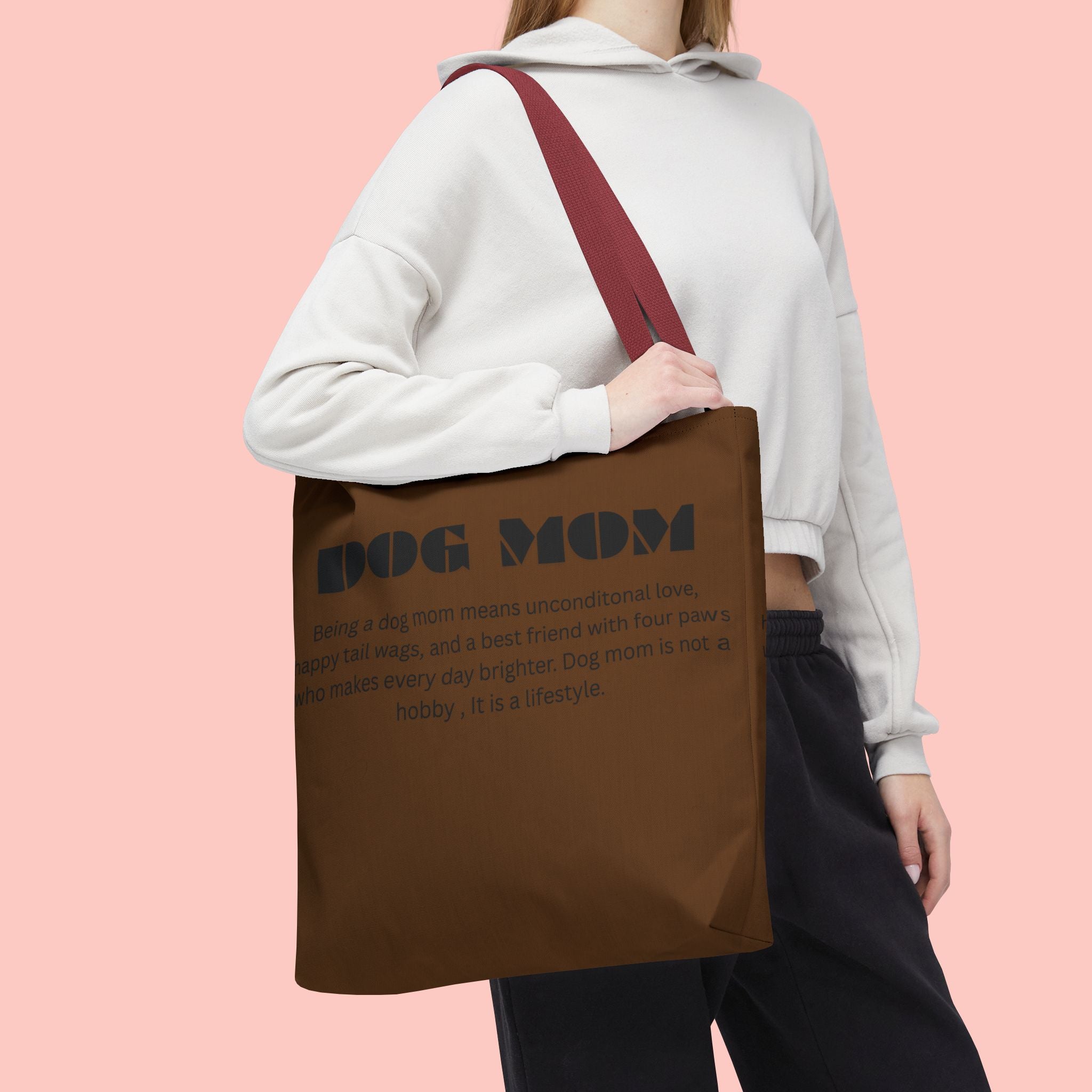 Dog Mom Tote Bag - 'Dog Mom' Printed Canvas Carryall, Gift for Dog Lovers
