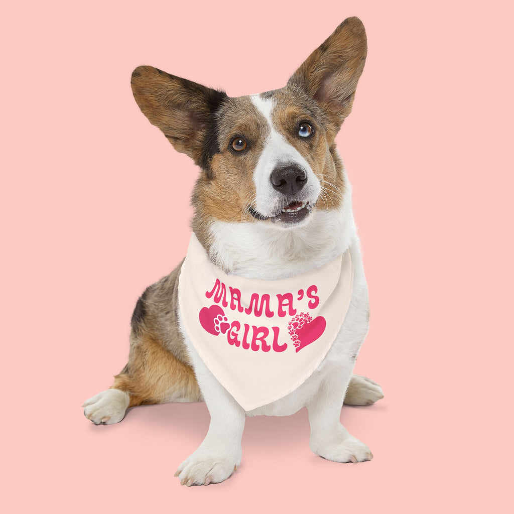 Bandana — "Mama's Girl" Pink Paw & Heart Pet Bandana Collar