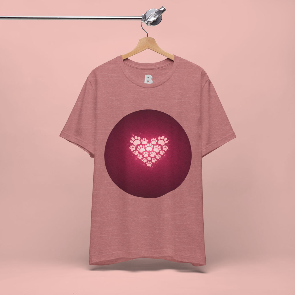 Paw Print Heart T‑Shirt — Cute Pet Lover Tee