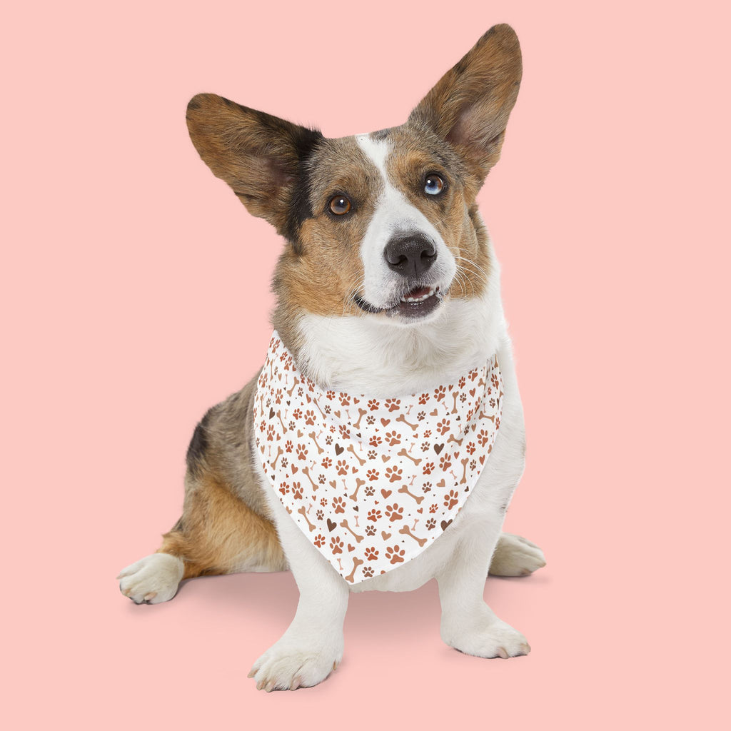 Floral Paw Print Pet Bandana Collar — Cute Spring Dog & Cat Accessory