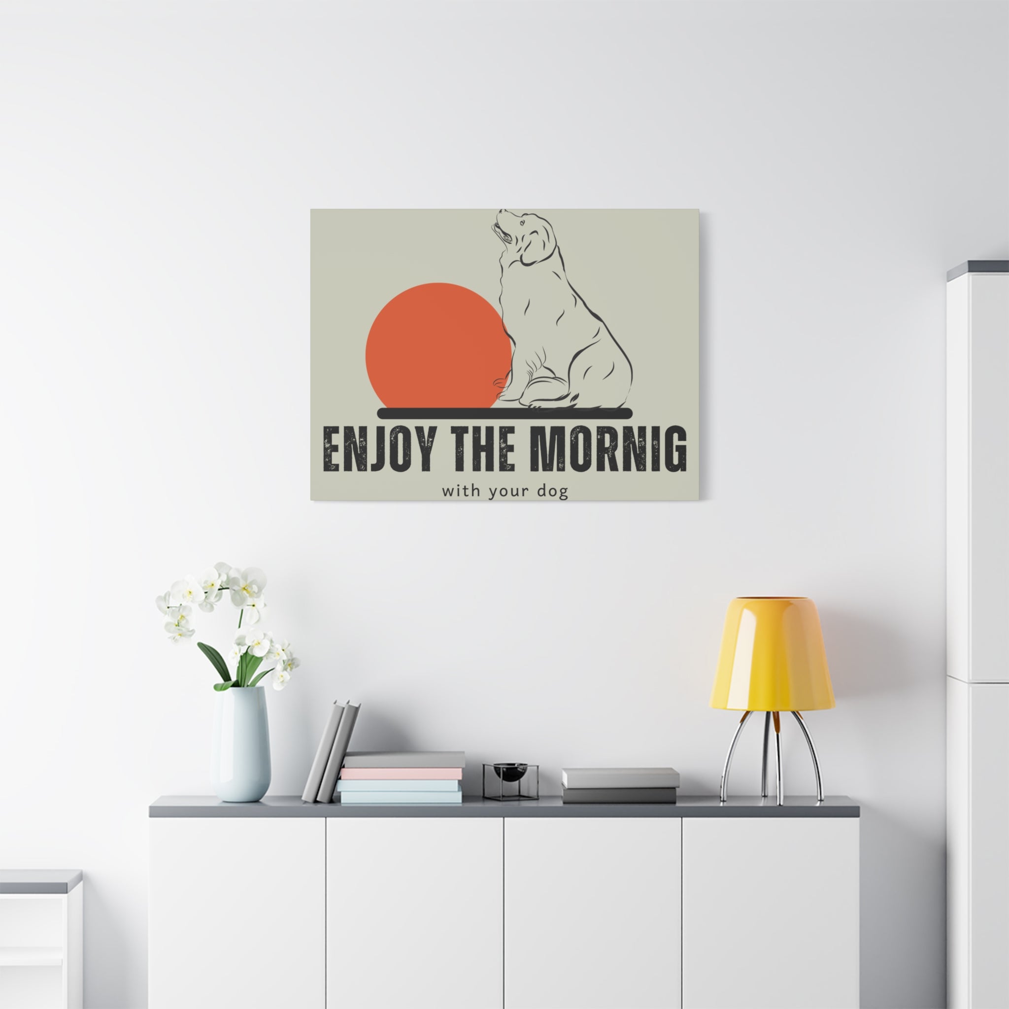 Enjoy the Morning with Your Dog Canvas