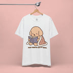 Paw Prints On My Soul T‑Shirt — Cute Reading Puppy Graphic Tee