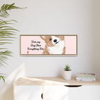 Framed Canvas Print — "First My Dog, Then Everything Else" Corgi Wall Art