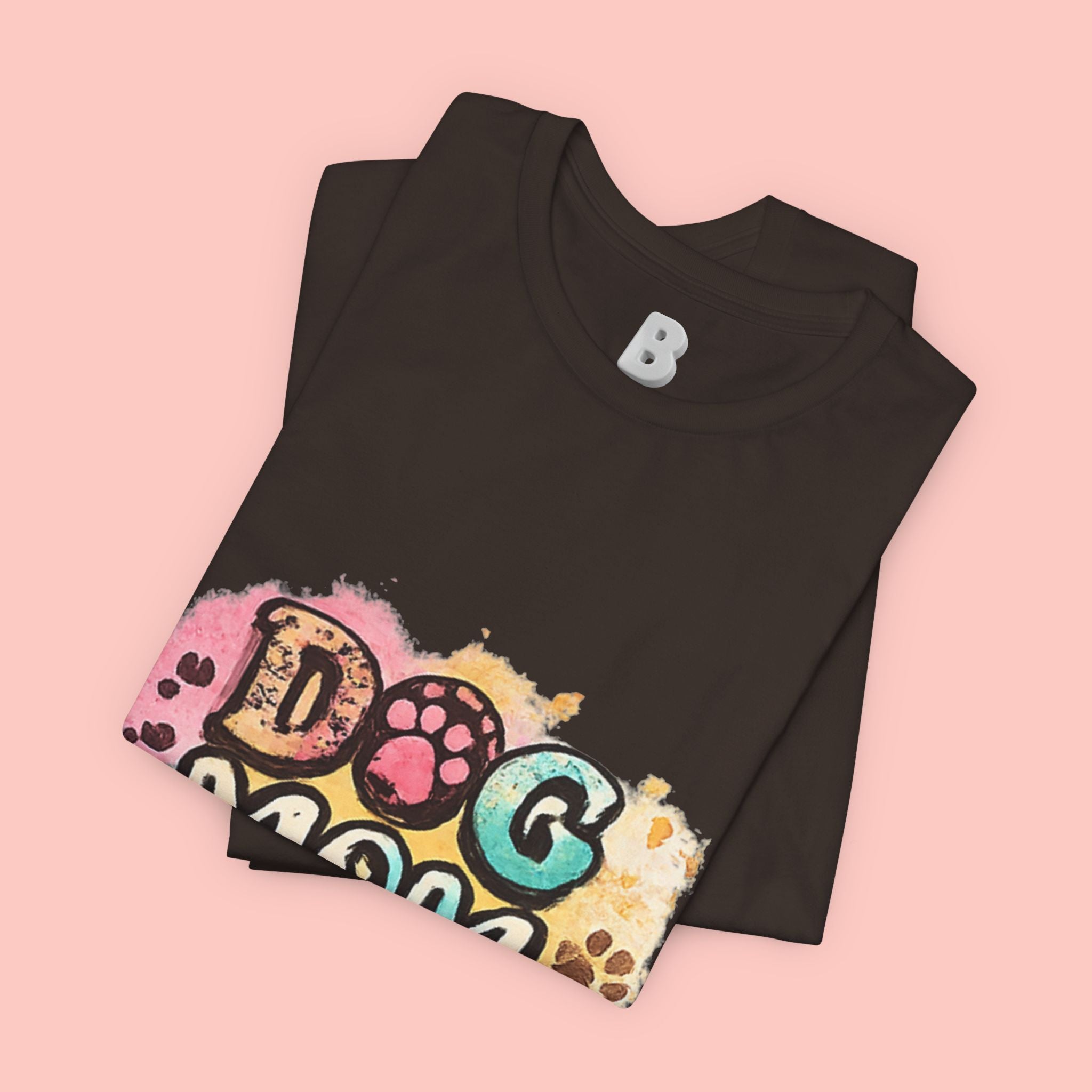 Dog Mom T-Shirt — Colorful Paw Print Graphic Tee for Pet Lovers