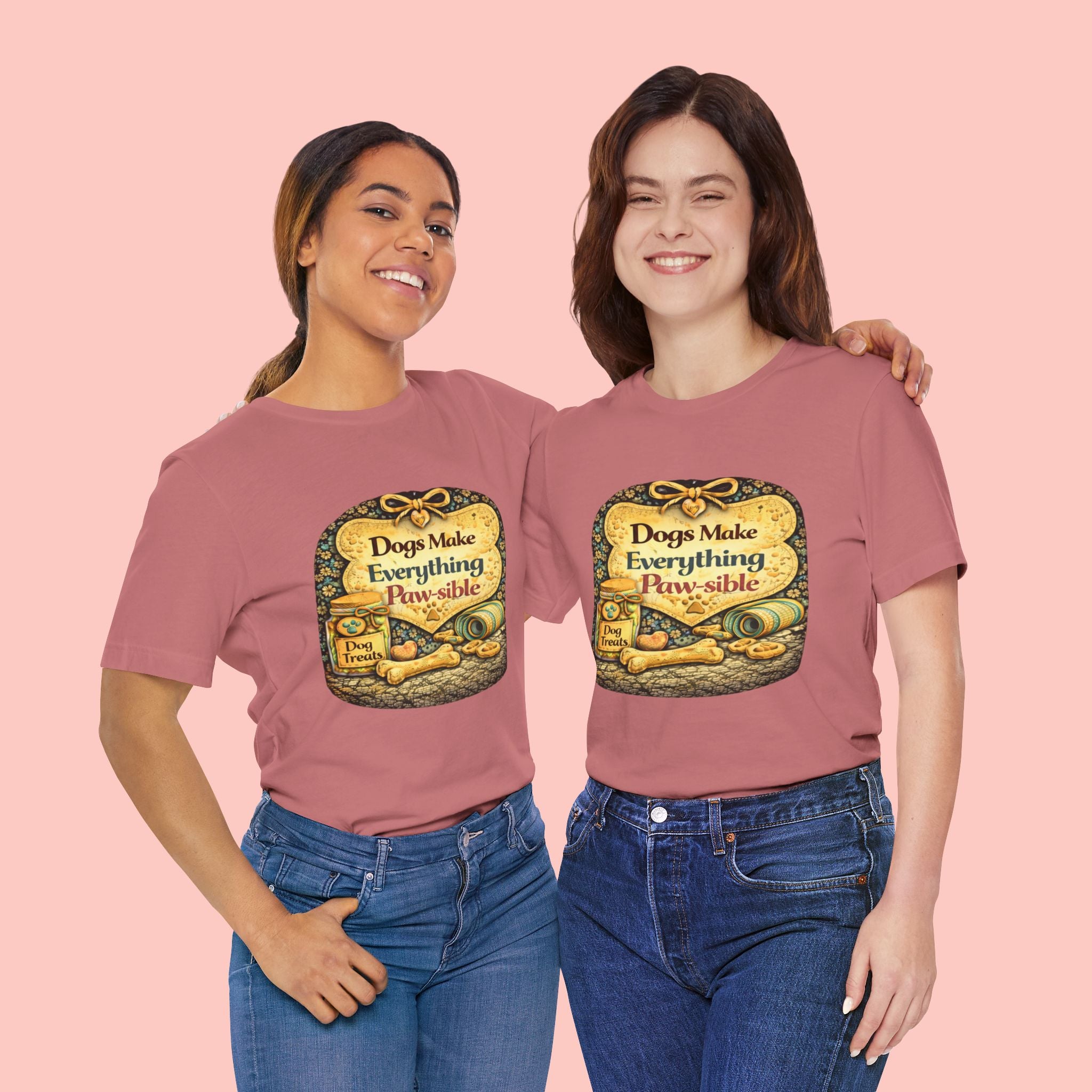 Dog Lover T‑Shirt – "Dogs Make Everything Paw‑sible" Vintage Pet Rescue Tee