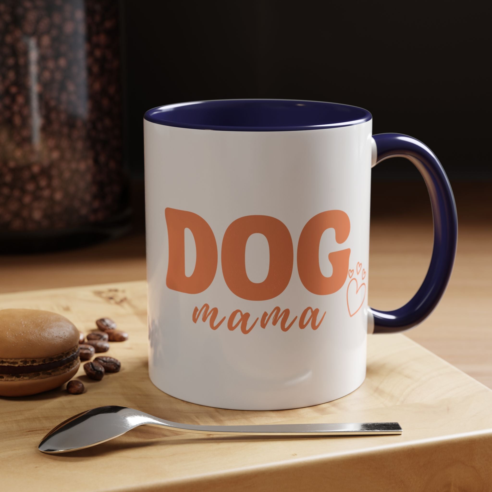 Dog Mama Coffee Mug — Cute Heart Accent Ceramic Mug (11/15 oz)