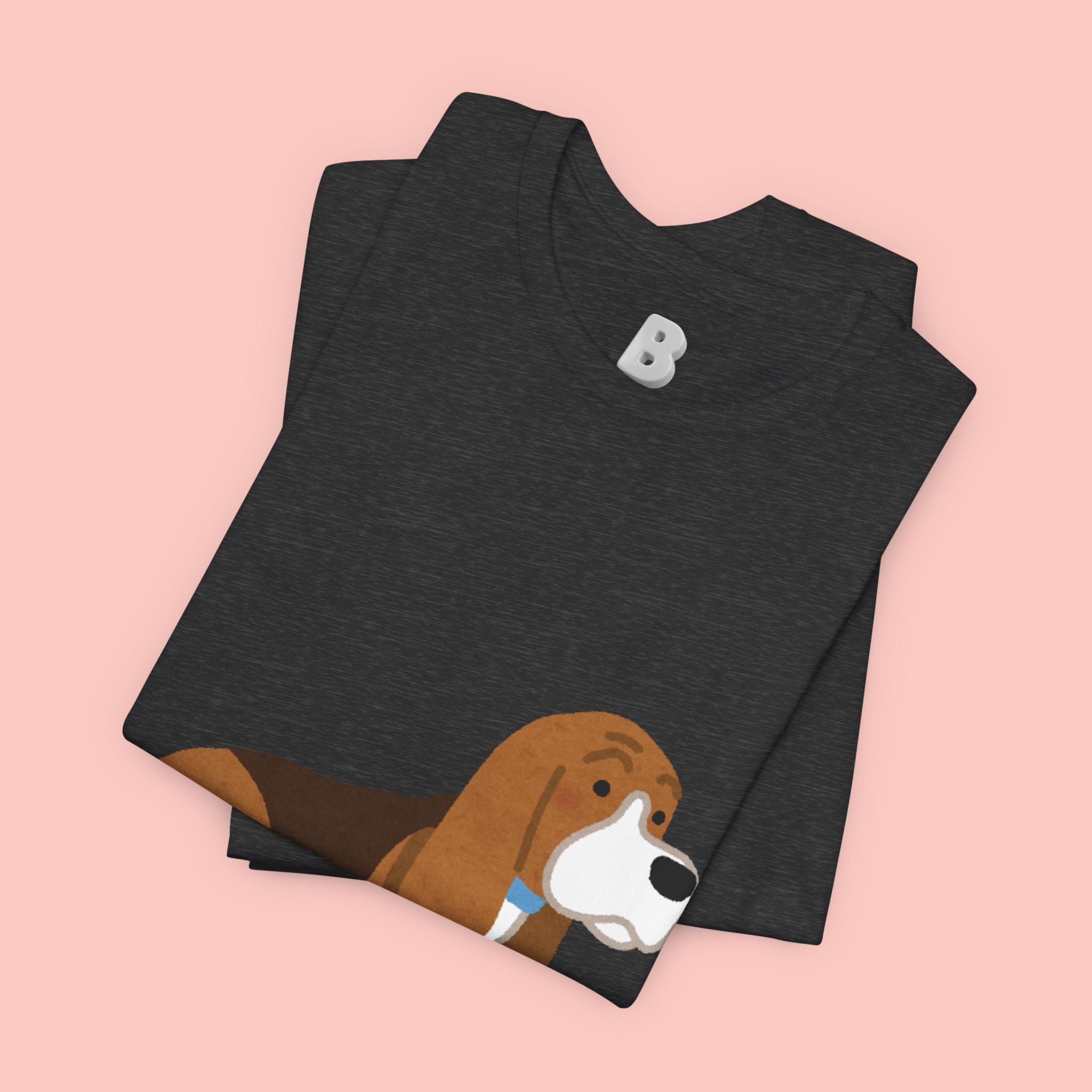 Dog Mom T‑Shirt — Cute Basset Hound I Love My Dog Mom Tee