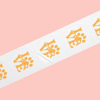 Round Pet Love Sticker Labels — Paw Print "LOVE" Roll