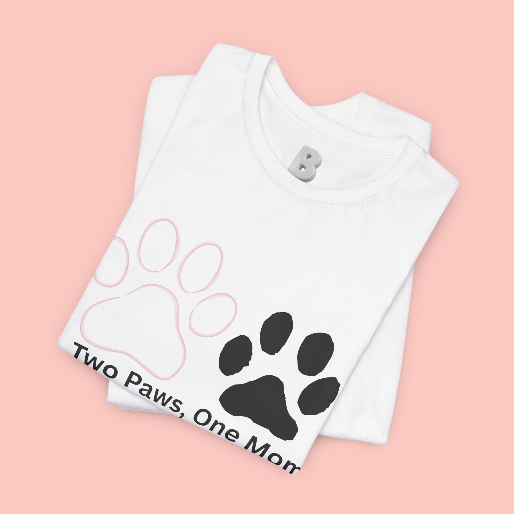 Two Paws, One Mom T-Shirt – Cute Dog Mom Paw Print Tee