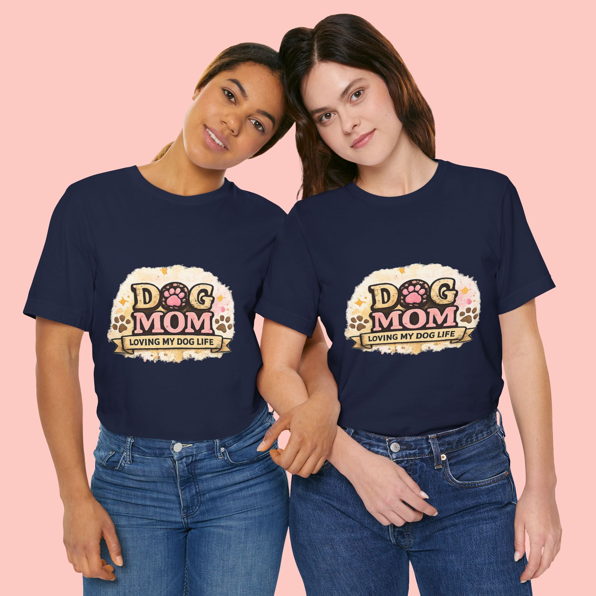 Dog Mom T-Shirt – "Loving My Dog Life" Cute Paw Print Tee for Pet Moms