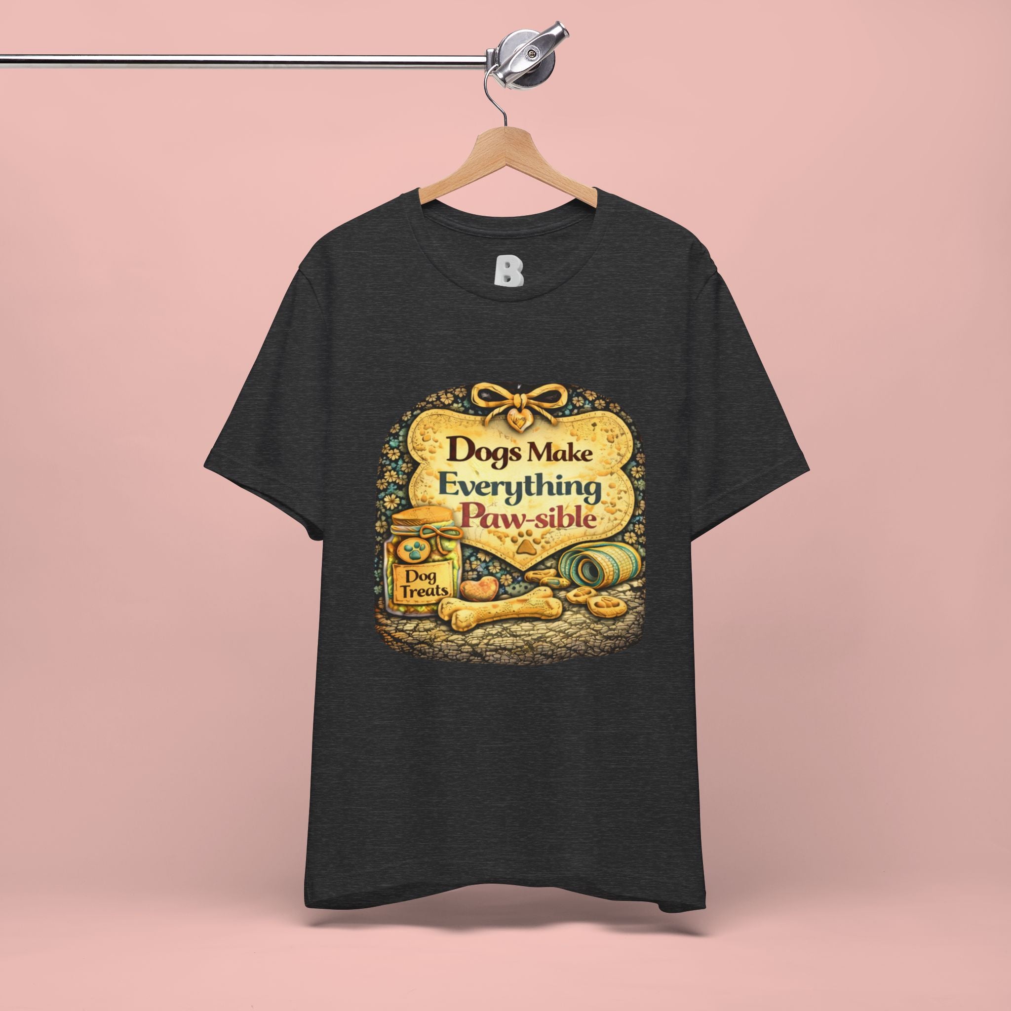 Dog Lover T‑Shirt – "Dogs Make Everything Paw‑sible" Vintage Pet Rescue Tee