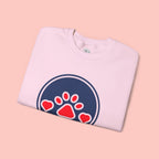 Dog Mama Crewneck Sweatshirt — Paw Print Heart Graphic