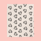 Paw Heart Velveteen Plush Blanket — Soft Cozy Pet Lover Throw