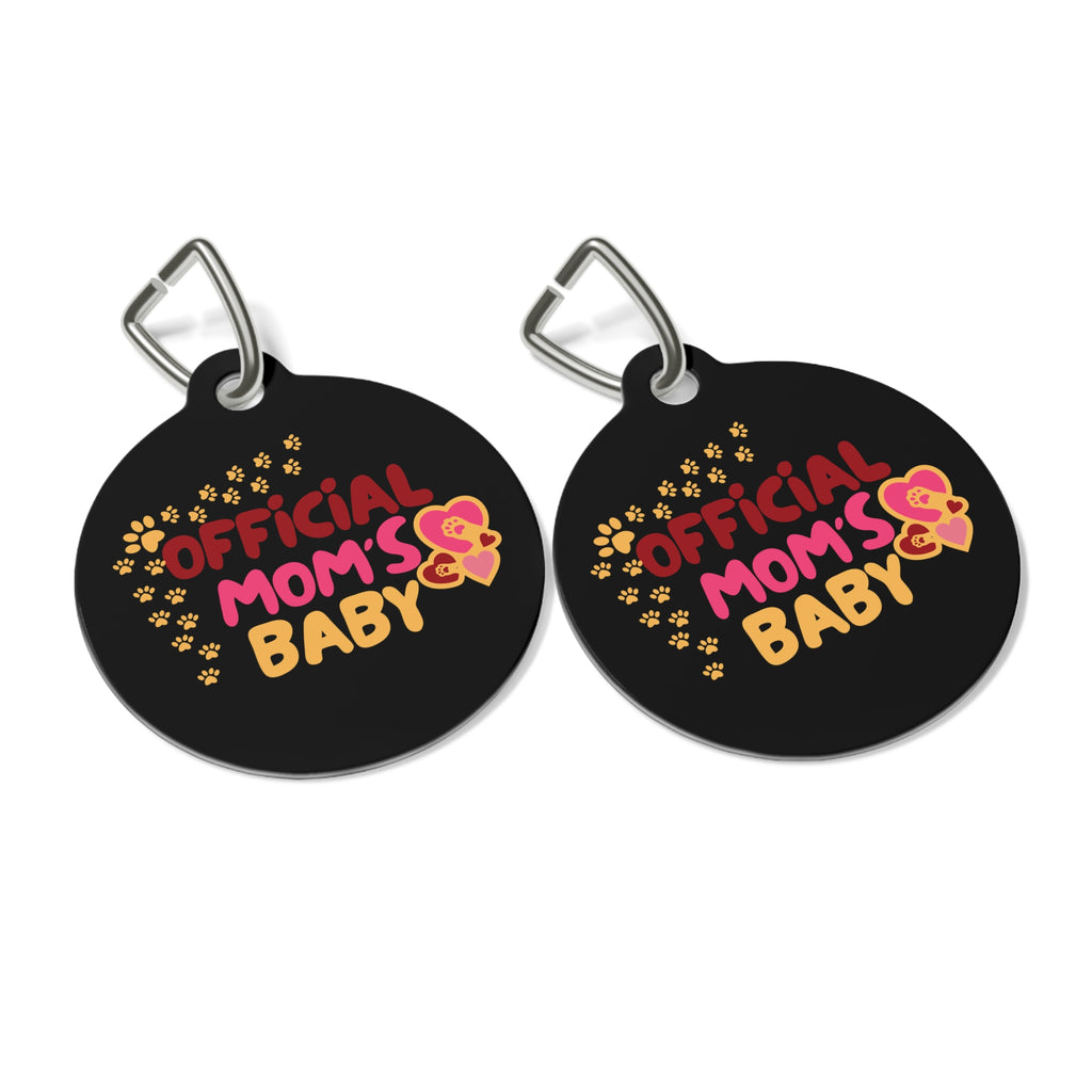 Official Mom's Baby Pet Tag — Cute Paw Print Dog/Cat ID Tag