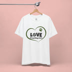 Dog Mom Love T-Shirt — "LOVE Proud Dog Mom" Heart Paw Tee