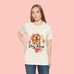 Dog Mom T-Shirt – Cute Golden Retriever Design with Hearts & Paw Prints