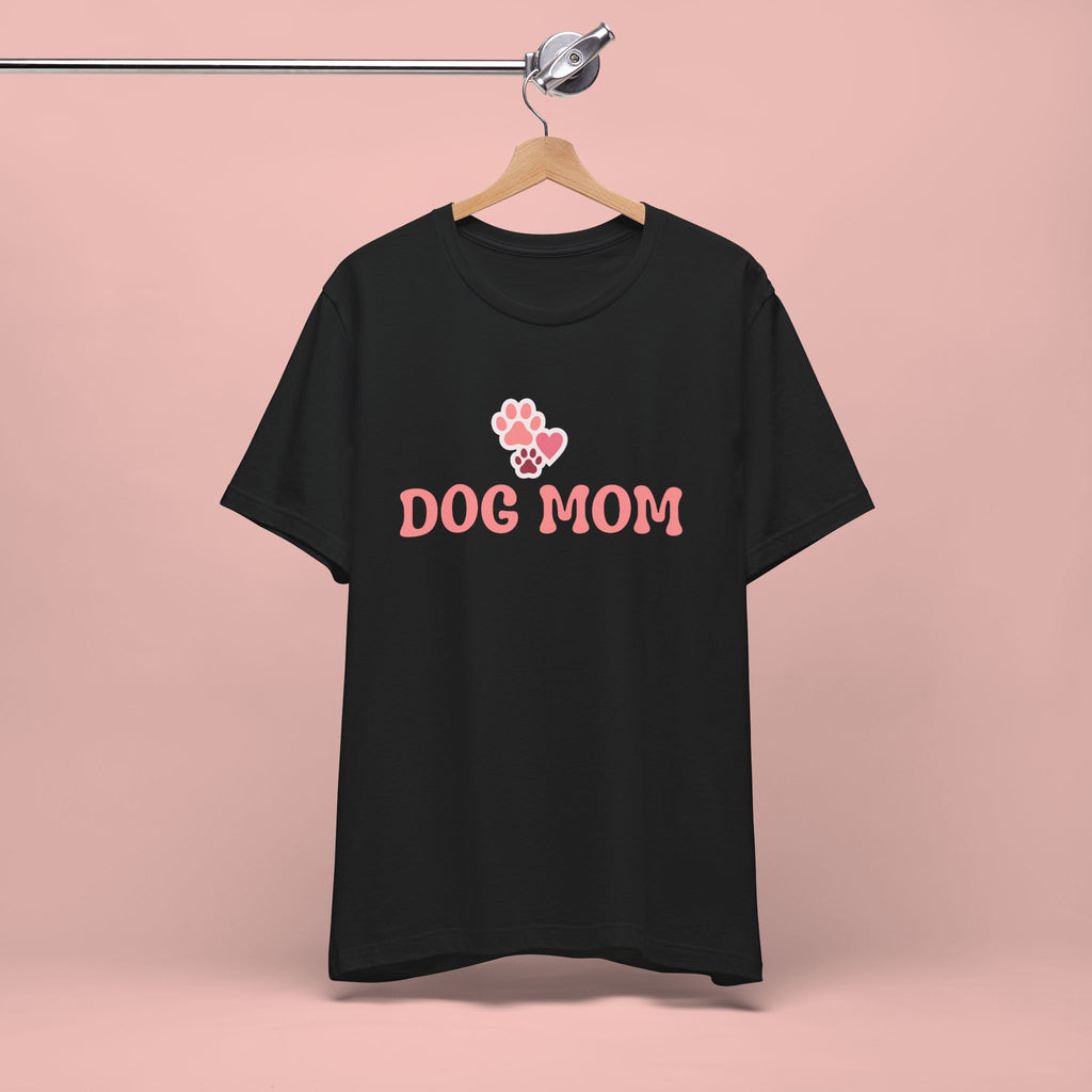 Dog Mom T-Shirt — Pink Paw Graphic Tee for Dog Lovers