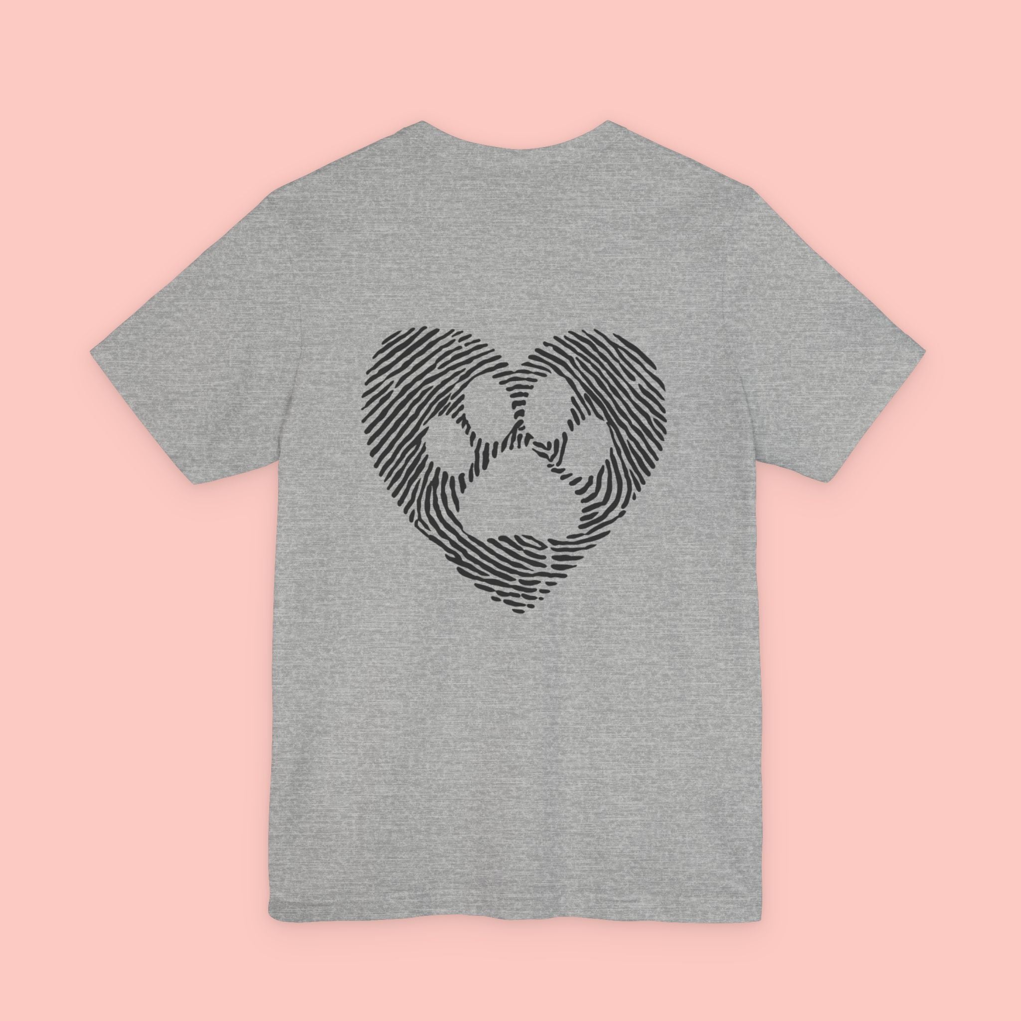 T-Shirt — Heart Pawprint Fingerprint Design (Pet Lover Gift)