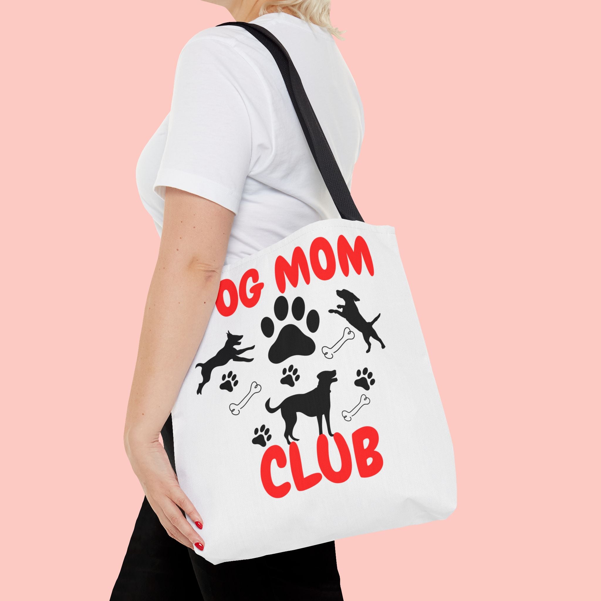Dog Mom Club Tote Bag – Cute Paw Print Canvas Tote for Dog Lovers
