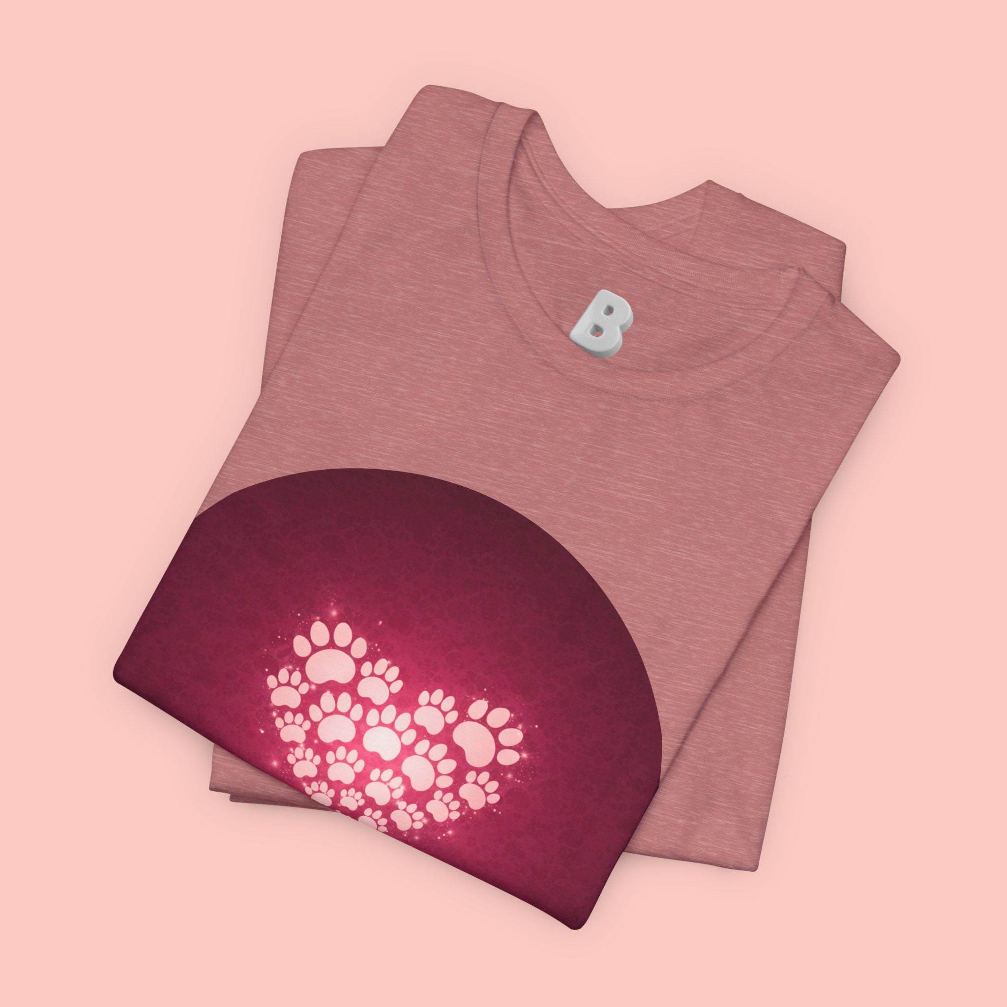 Paw Print Heart T‑Shirt — Cute Pet Lover Tee