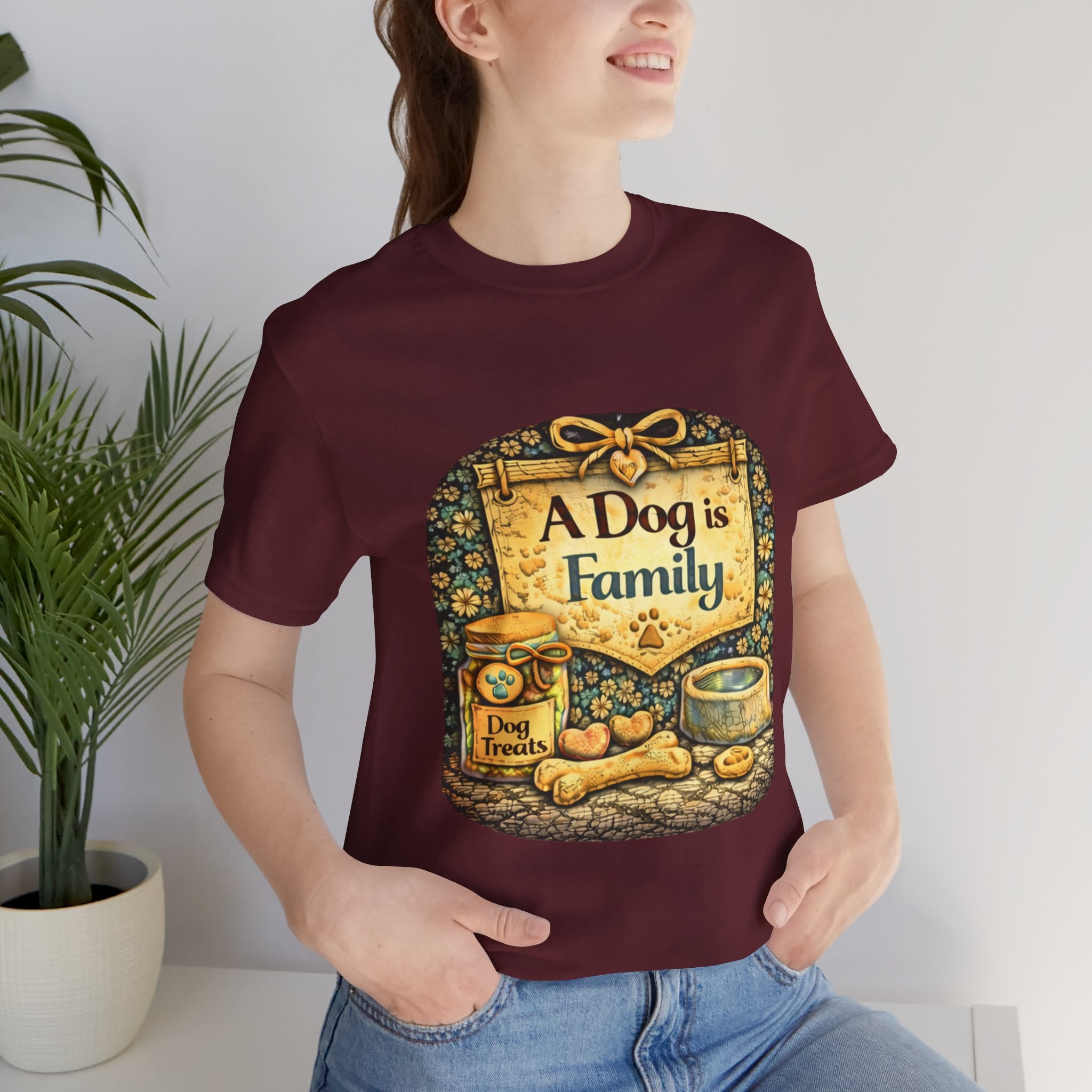 A Dog Is Family T-Shirt - Vintage Pet Lover Tee