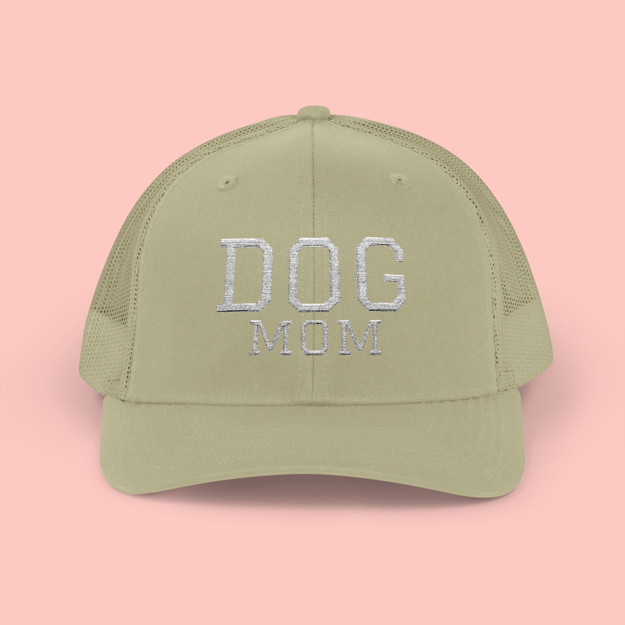 Dog Mom Trucker Cap — Rhinestone Lettering Snapback Hat