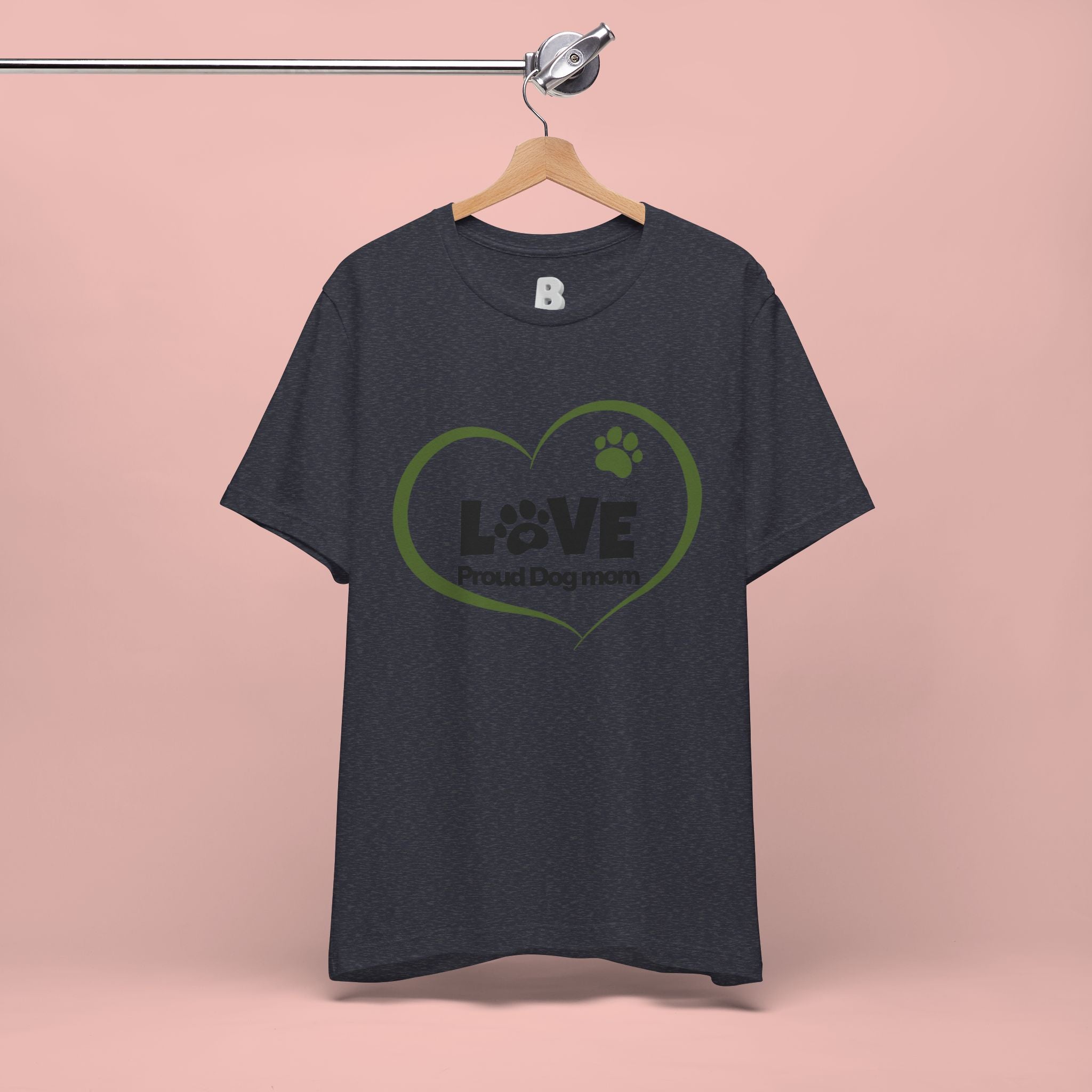 Dog Mom Love T-Shirt — "LOVE Proud Dog Mom" Heart Paw Tee