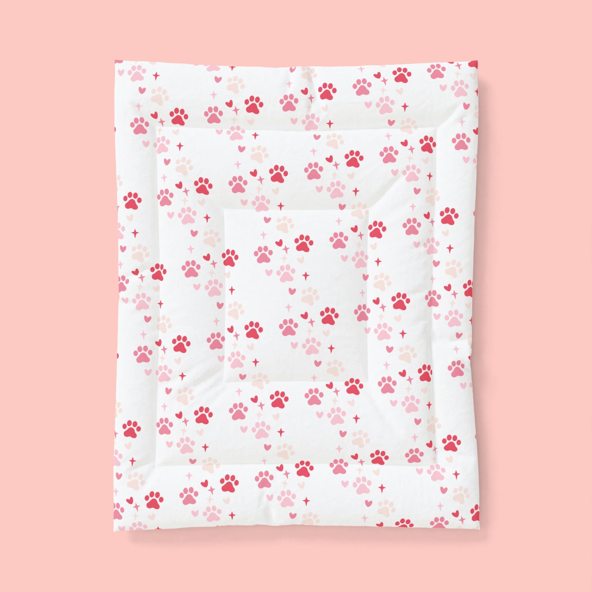 Pink Paw Print Cotton Comforter – Cute Pet-Themed Bedding for Kids & Dog Lovers