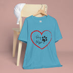 Dog Mom Heart Paw T‑Shirt