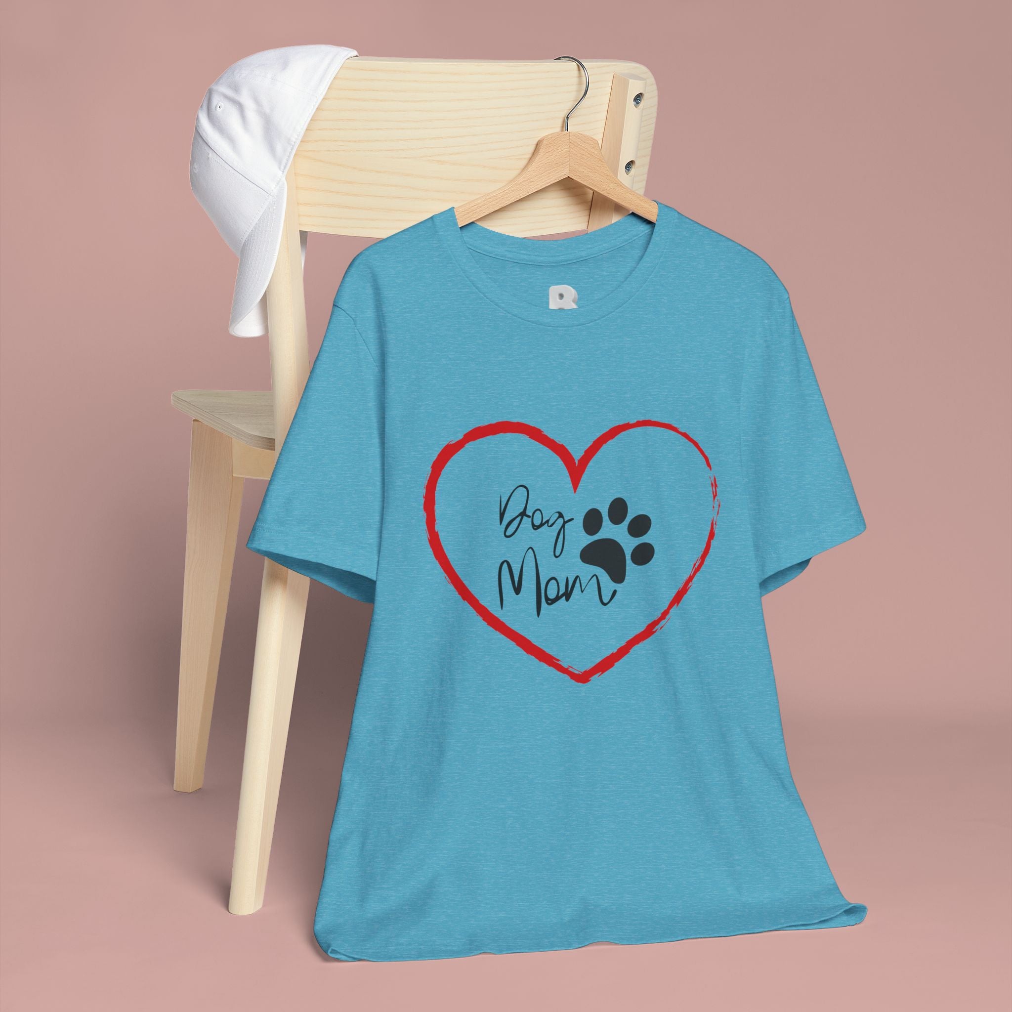 Dog Mom Heart Paw T‑Shirt