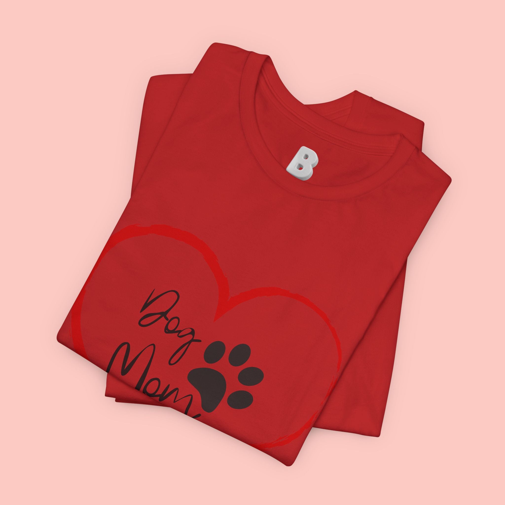 Dog Mom Heart Paw T‑Shirt