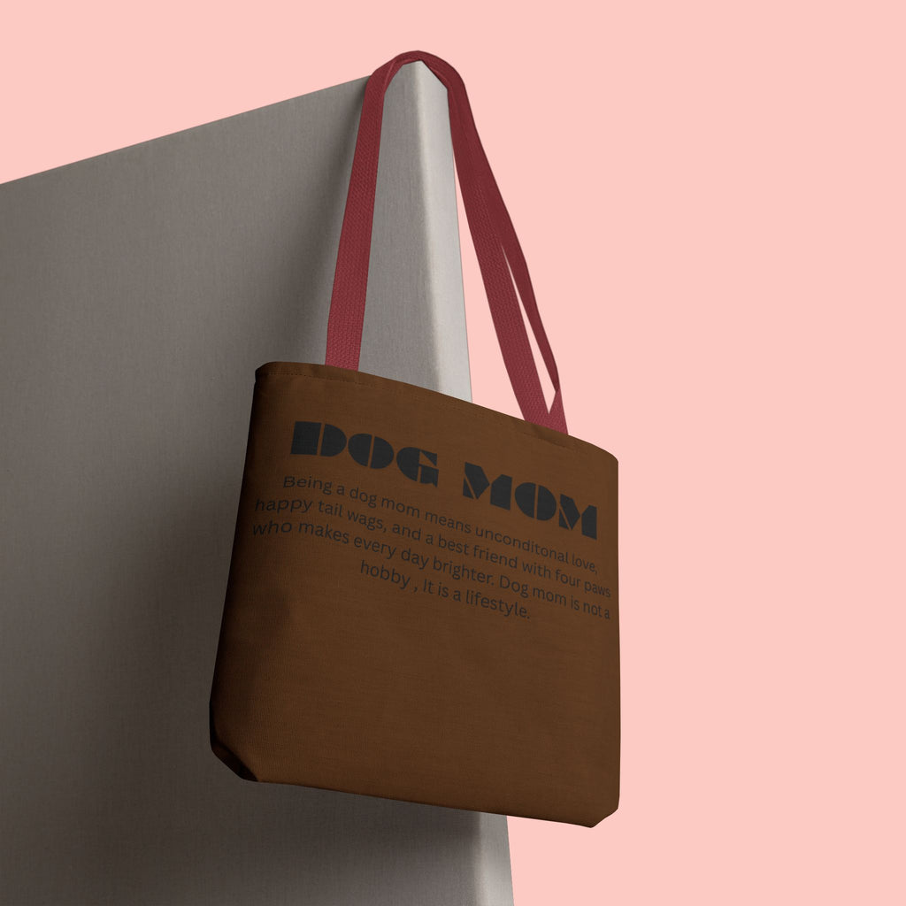 Dog Mom Tote Bag - 'Dog Mom' Printed Canvas Carryall, Gift for Dog Lovers