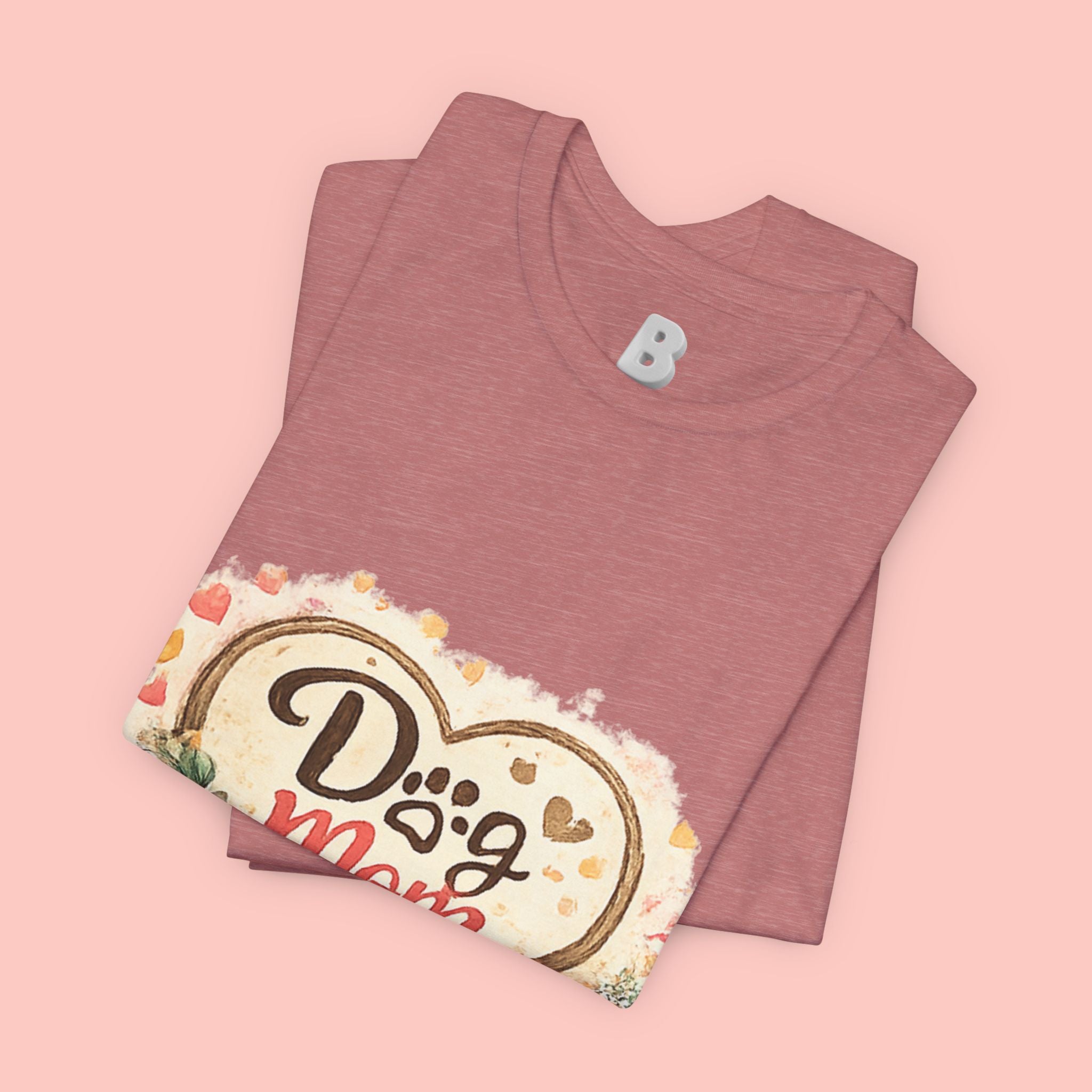Dog Mom T-Shirt – Floral Paw Heart Graphic Tee