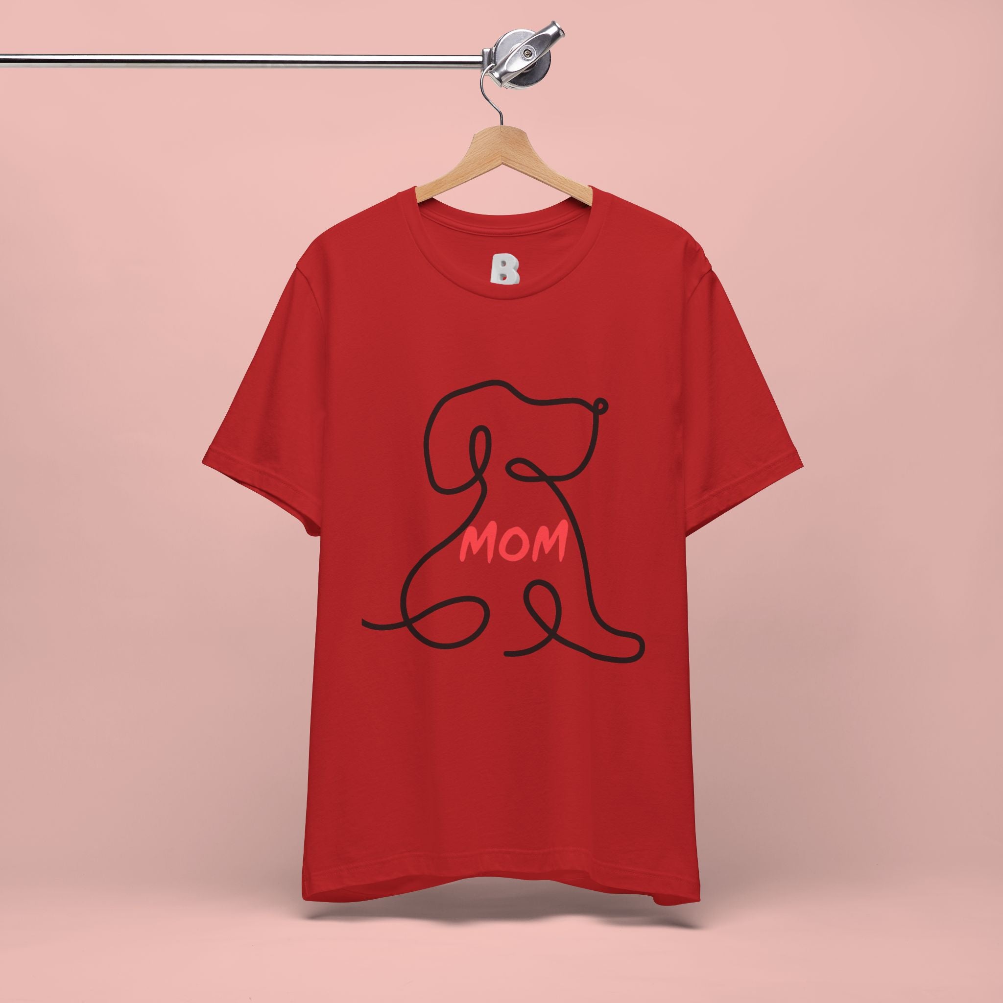 Mom Dog T-Shirt — Minimal Line Art Puppy Tee for Dog Moms, Mother's Day Gift