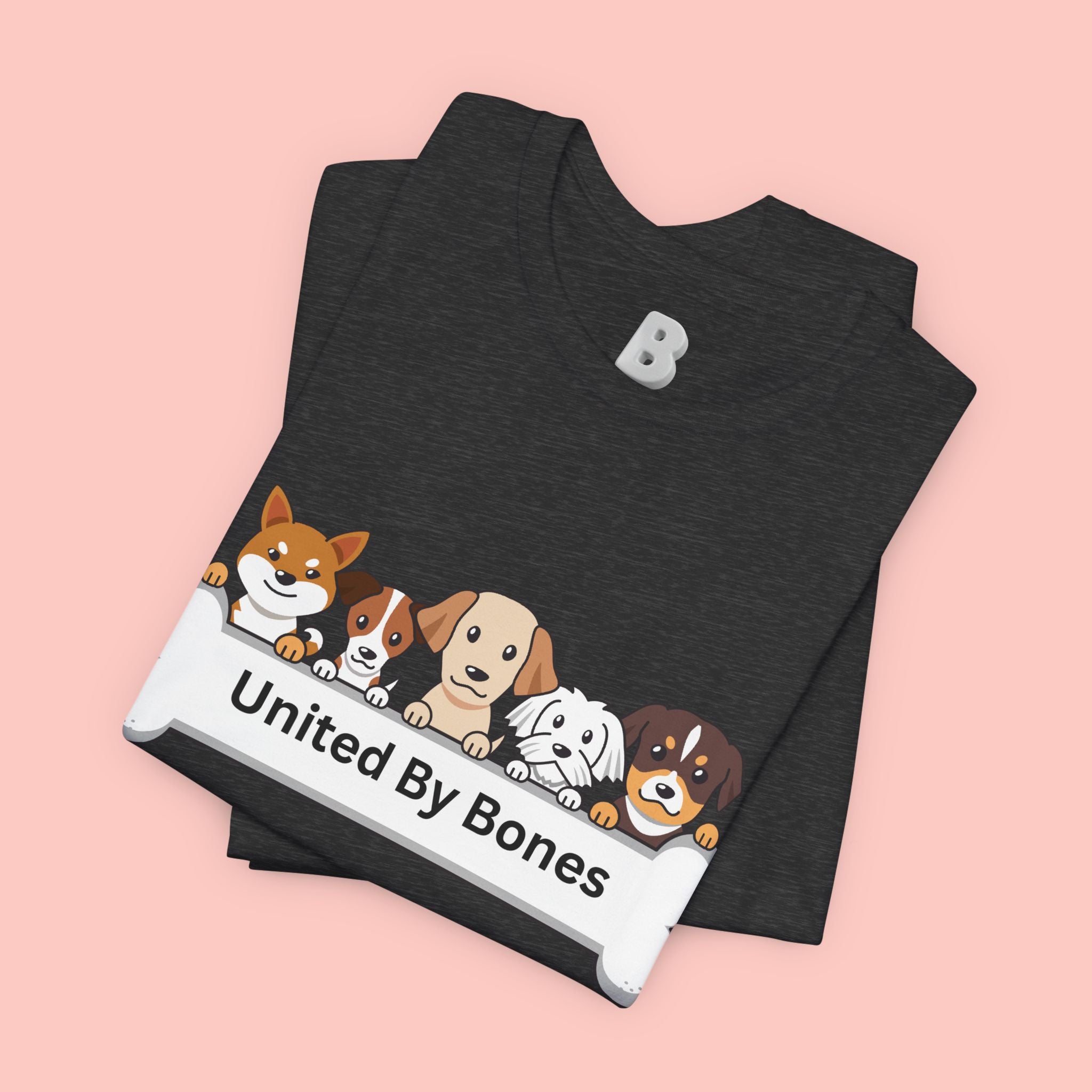 Dog Lover T‑Shirt — "United By Bones" Cute Cartoon Dogs Tee