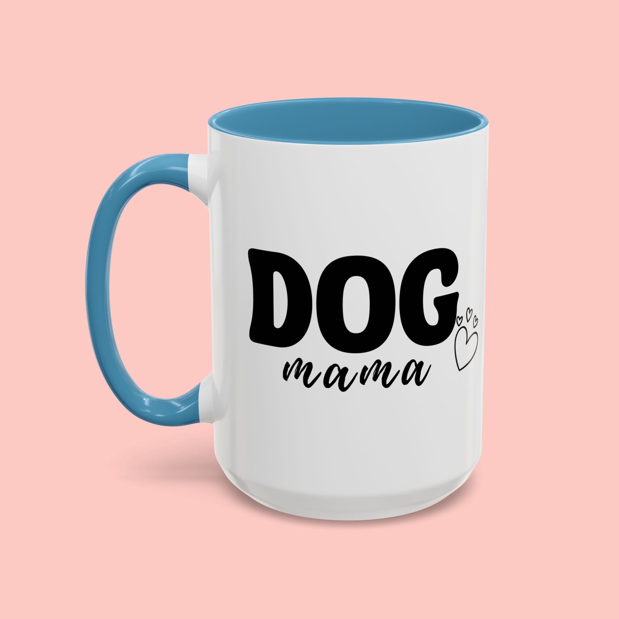 Dog Mama Accent Coffee Mug — Cute Black & White Pet Lover Gift (11/15oz)